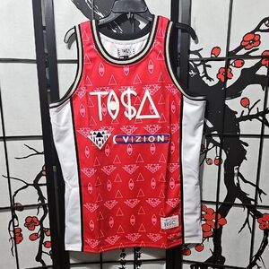 Tisa Monogram Vizion Graphic Basketball Jersey Size Large NWT
